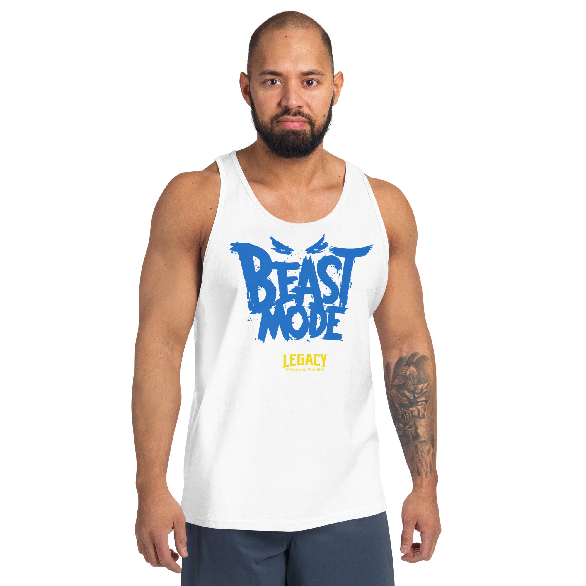 Beast Mode White Unisex Tank Top
