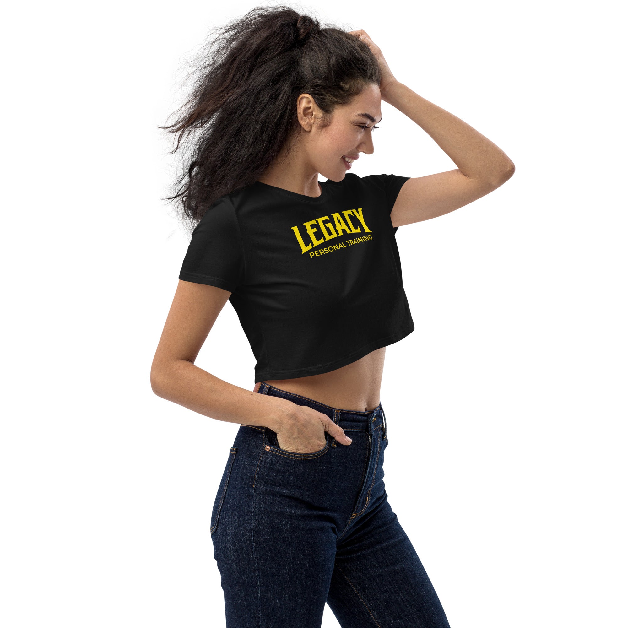 Legacy Black Organic Crop Top