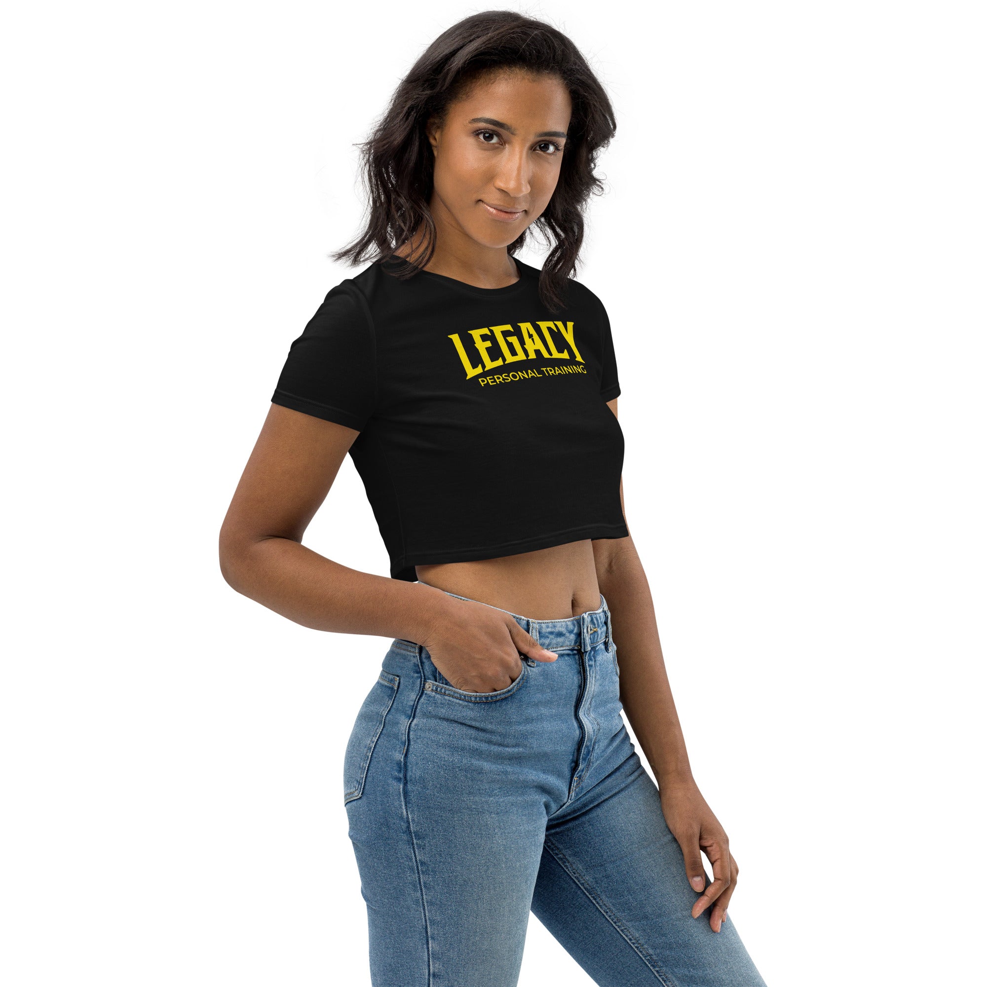 Legacy Black Organic Crop Top