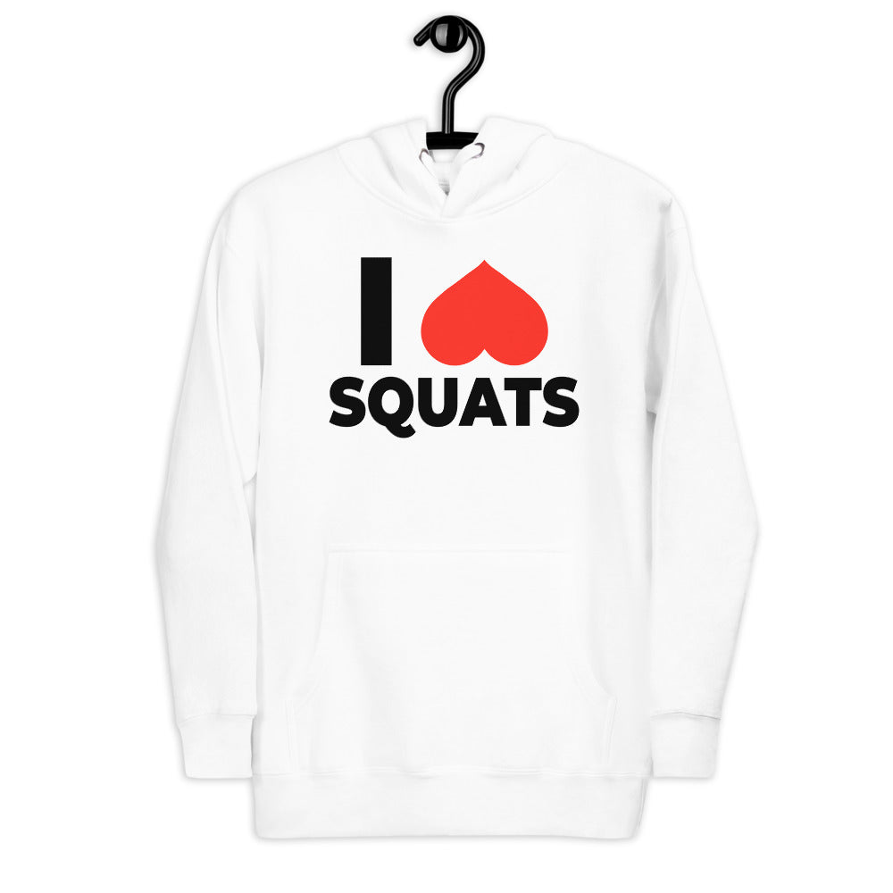 I ♥ Squats White Unisex Hoodie
