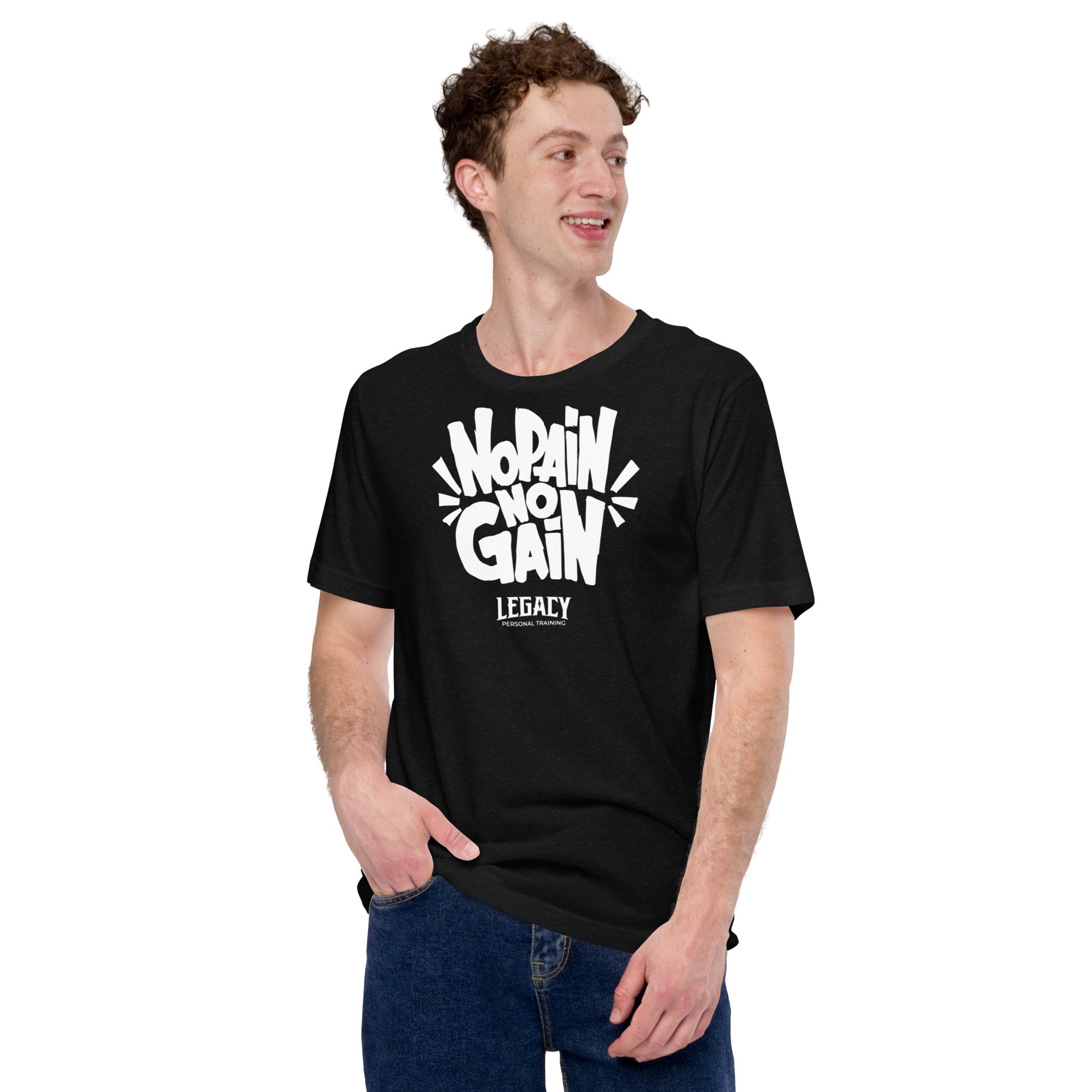 No Pain No Gain Black Short-Sleeve Unisex T-Shirt