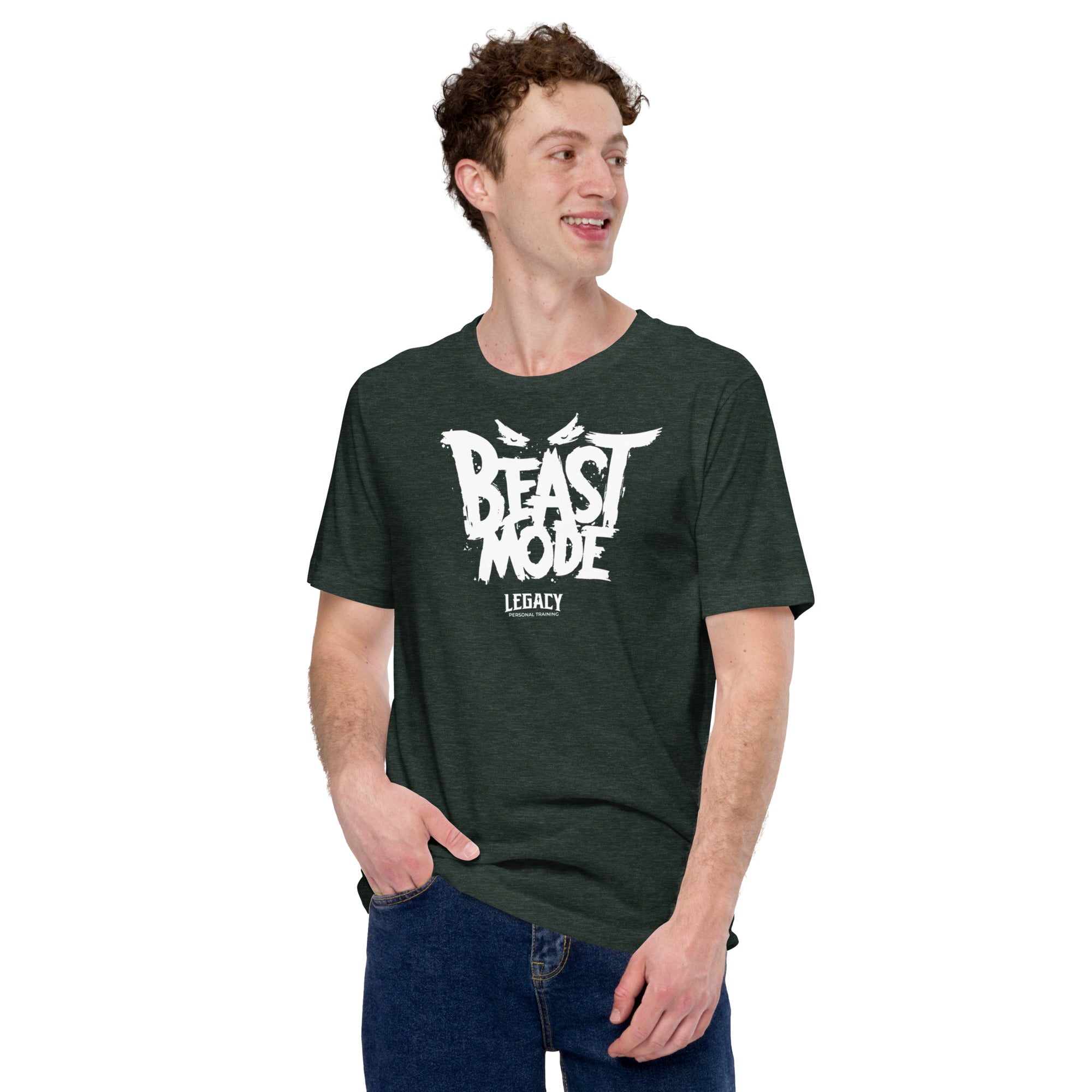 Beast Mode Heather Green Short-Sleeve Unisex T-Shirt