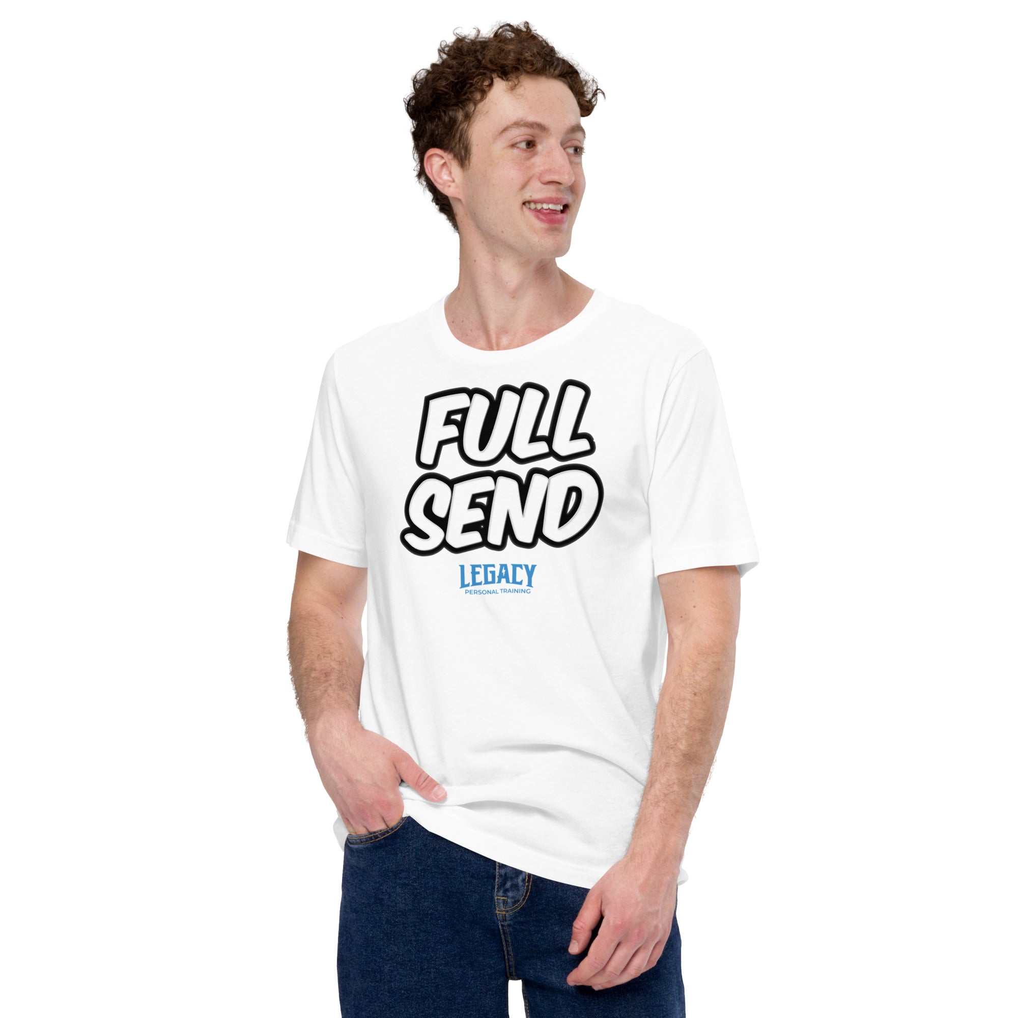 Full Send White Short-Sleeve Unisex T-Shirt