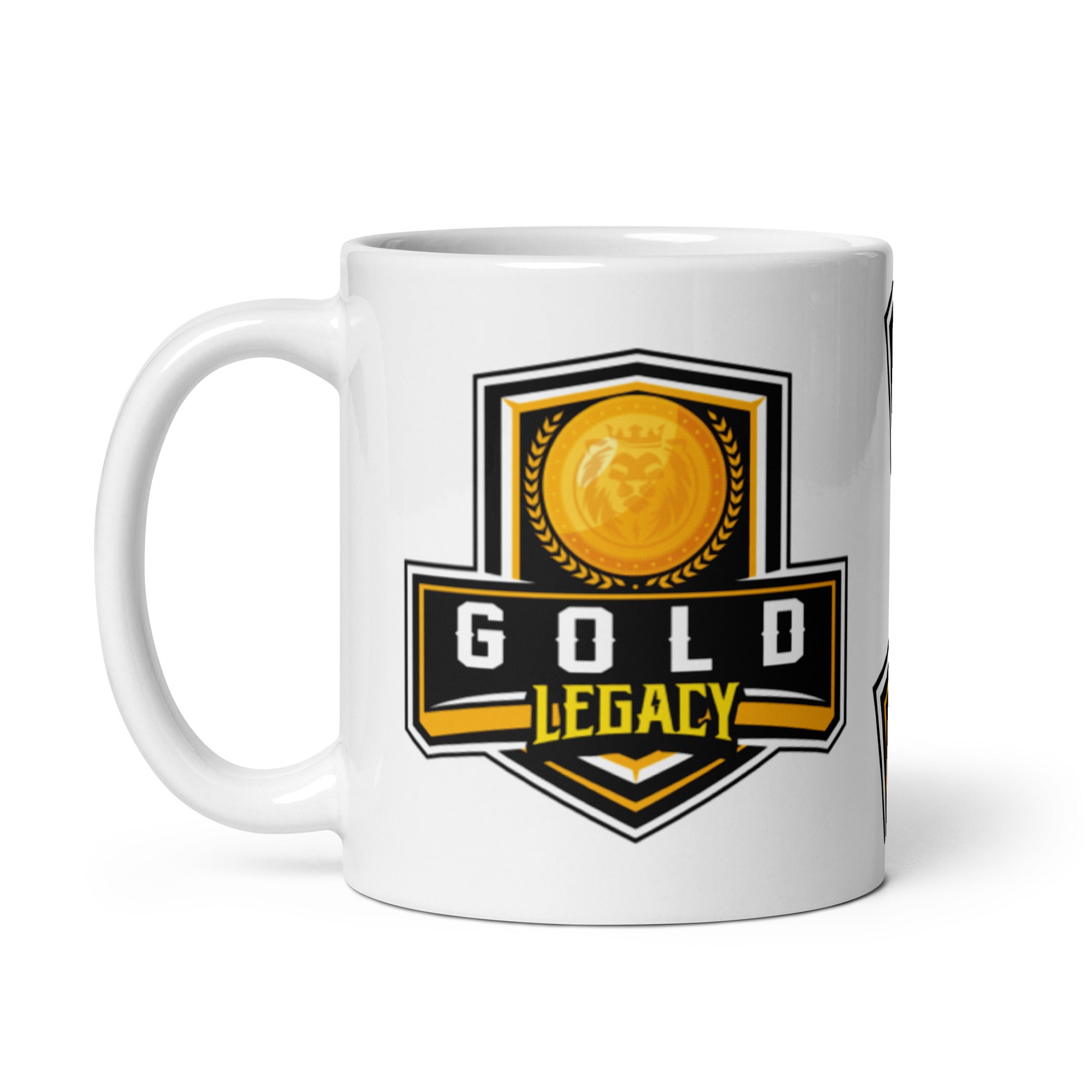 Gold White glossy mug