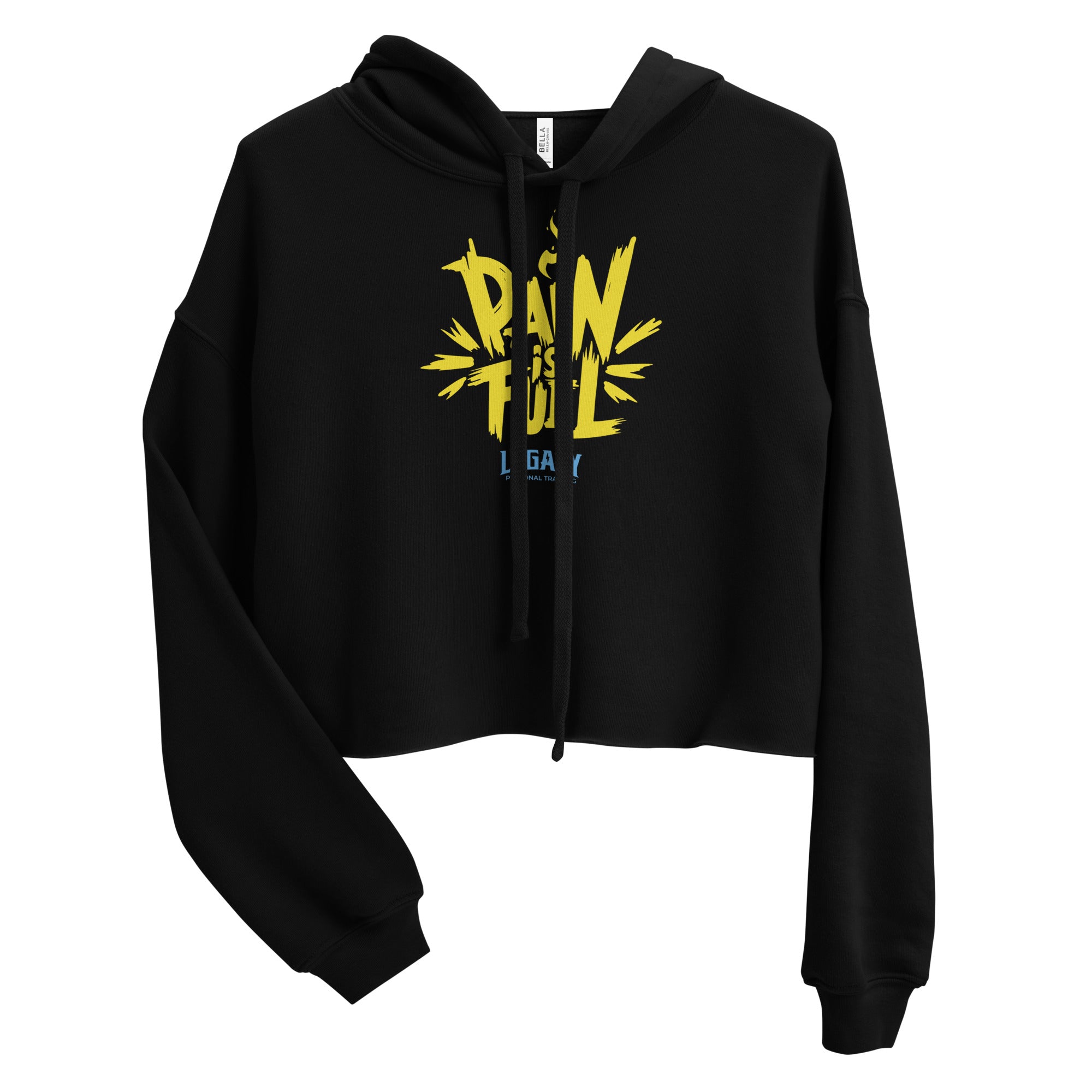 Pain is Fuel Black Crop Hoodie