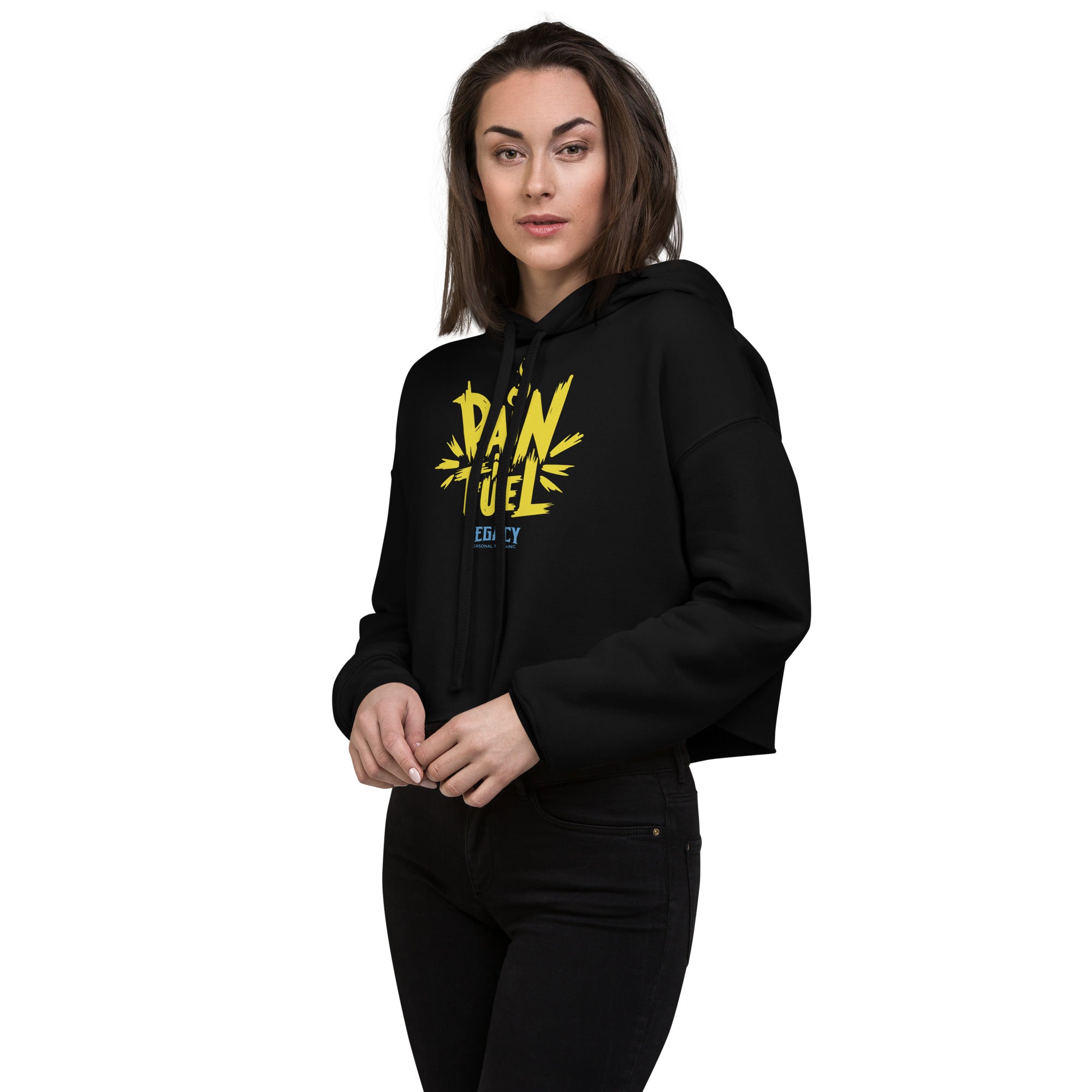 Pain is Fuel Black Crop Hoodie