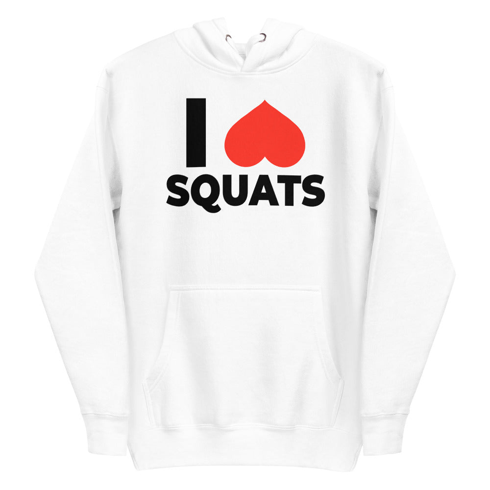 I ♥ Squats White Unisex Hoodie