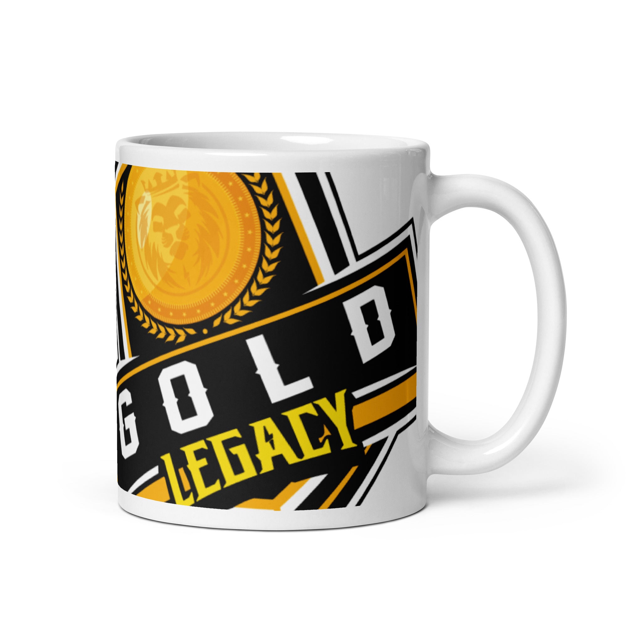 Gold White glossy mug